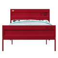 Red Full Platform Bed Box Spring Not Required Full Red Iron Bedroom Contemporary Slat Beds Metal