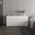 White 6 Drawer Rectangle Dresser White Particle Board