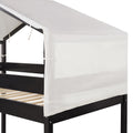 Twin Over Twin Wood Bunk Bed With Tent, Espresso Old Sku:Lt000708Aap Espresso Solid Wood