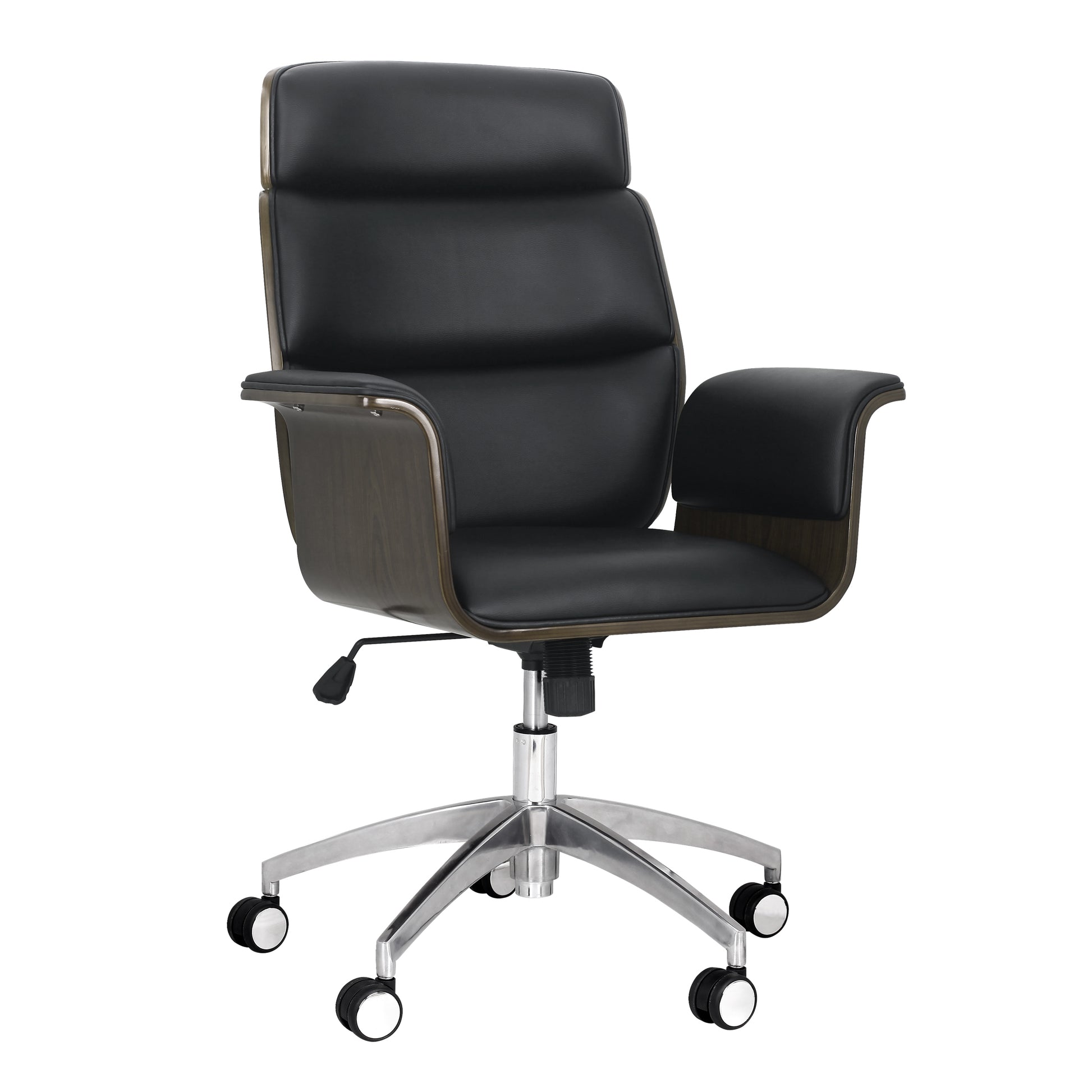 Office Arm Chair Black Grey Pu