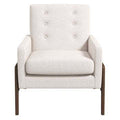 Cole Solid Wood Lounge Chair Beige Fabric