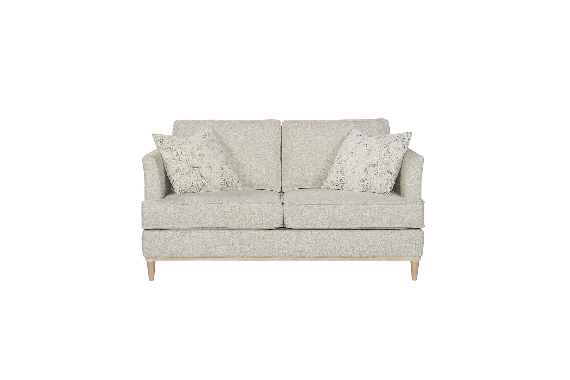 Loveseat With 2 Reversable Cushions And 2 Pillows Off White Upholstered