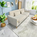 Fx P18 Cw Sofa Luxury Velvet Sofa With Gold Accents Modern 3 Seat Couch With Plush Cushions, Perfect For Living Room And Office Decor Cream White Velvet 2 Seat