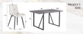 Table And Chair Set, Textured Top In Vintage Retro Grey Wood Grain Desktop, Black Metal Legs. Dining Chair With White Faux Leather Backrest Cushion With Black Metal Legs. Gray,Wood Seats 4 Mdf Metal