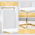 Table And Chair Set, Modern Minimalism And Luxurious White Rectangular Pattern Dining Table. Soft And Comfortable Dining Chairs For Dining Rooms, Living Rooms, Terraces And Kitchens. White Seats 6 Mdf Glass