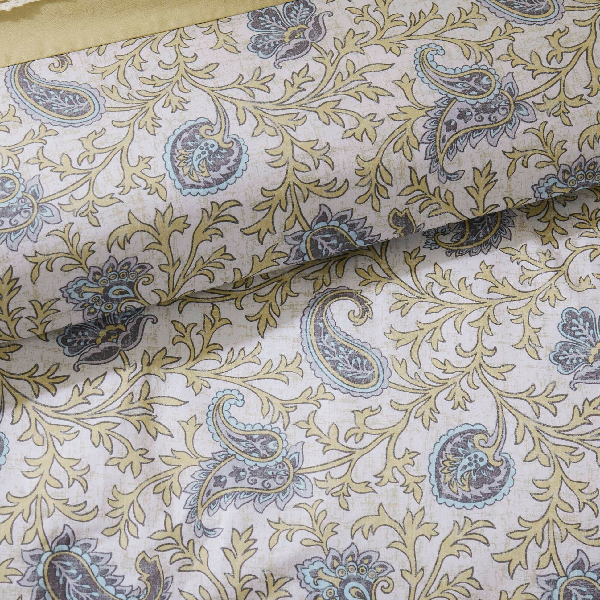9 Piece Cotton Percale Comforter Set Yellow Queen Queen Yellow Polyester