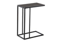 Accent Table, C Shaped, End, Side, Snack, Living Room, Bedroom, Black Tempered Glass, Black Metal, Contemporary, Modern Black Metal