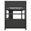 Metal Loft Bed With Wardrobe And L Shaped Desk, Full Size Loft Bed With Storage Cubes And Shelves, Heavy Duty Loft Bed For Kids Teens Adults, Black Full Black Metal