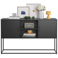 Modern Sideboard Buffet With Plenty Of Storage Space Anti Tilt Mechanism, Elegant Handles, Silent Magnetic Closure And Eco Friendly Finish For Kitchen, Dining Room And Living Room. Accent Chests 5 Or More Spaces Antique Black Primary Living Space Shelves