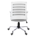 Office Chair, Adjustable Height, Swivel, Ergonomic, Armrests, Computer Desk, Work, Grey Mesh, Chrome Metal, Contemporary, Modern White Foam Polyester