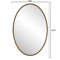 Iron Art Oval Retro Mirror, Antique Effect, Wall Hanging, Suitable For Bathroom, Bedroom, Living Room Gold Gold Glass,Mdf Iron