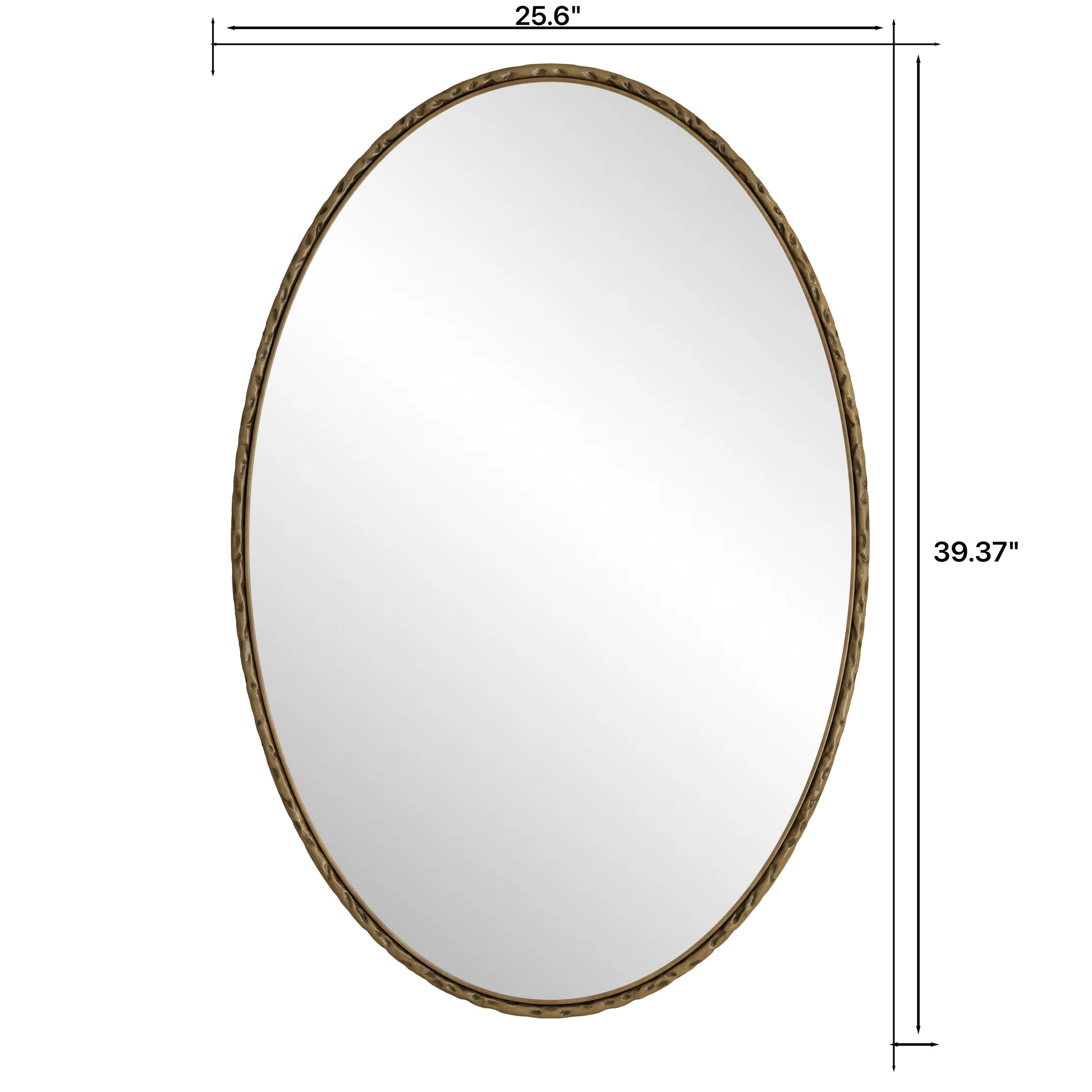 Iron Art Oval Retro Mirror, Antique Effect, Wall Hanging, Suitable For Bathroom, Bedroom, Living Room Gold Gold Glass,Mdf Iron