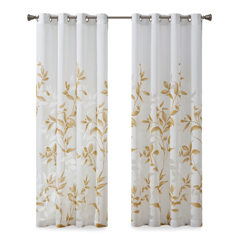 Burnout Printed Curtain Panel Multicolor Polyester