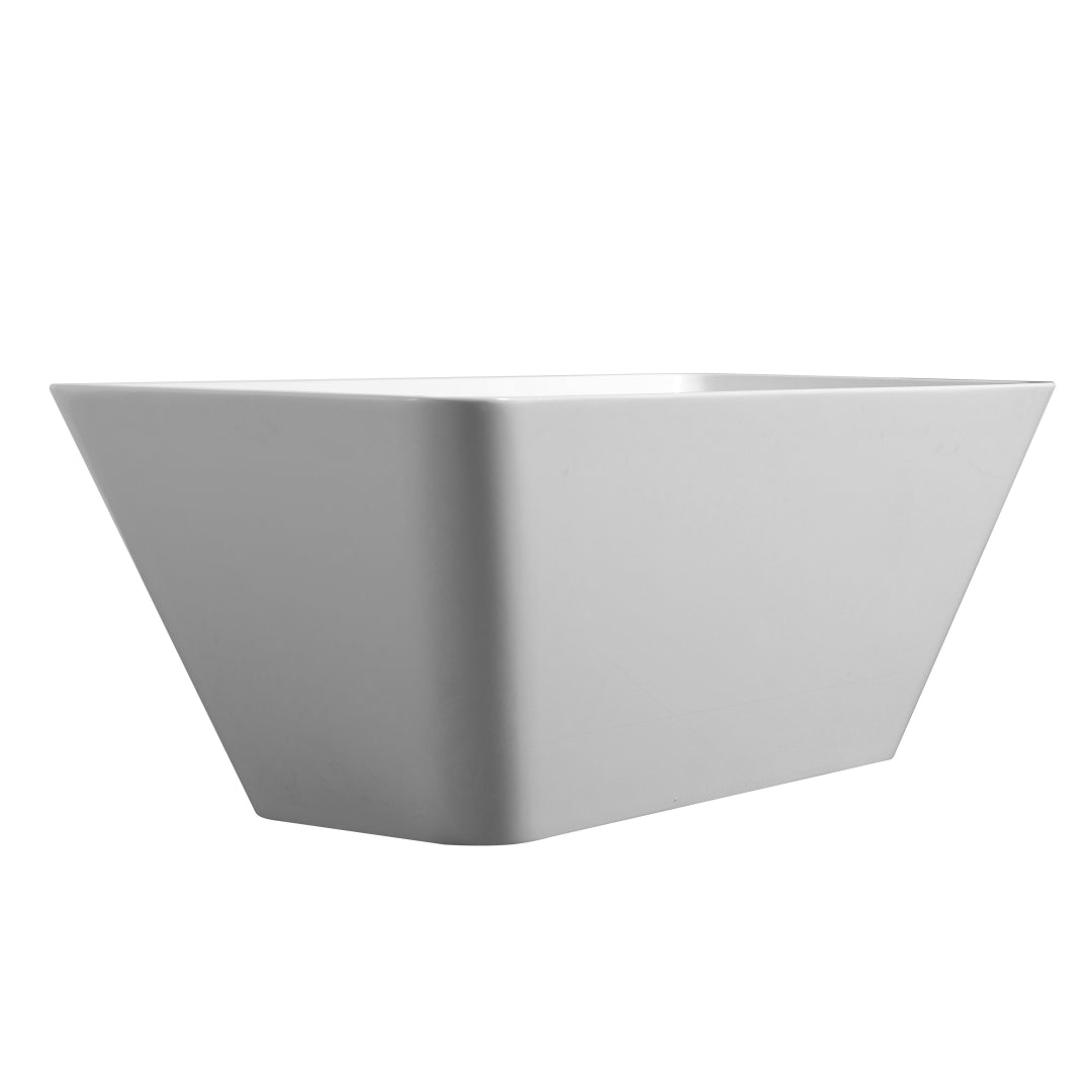 59" X 30" Acrylic Rectangular Freestanding Bathtub, Contemporary Soaking White Tub With Brushed Nickel Overflow And Pop Up Drain, Cupc Certified, Glossy White 23A01 60 Gloss White Rectangle Bathroom Freestanding Tubs Center Fiberglass Acrylic