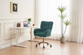 005 Velvet Fabric 360 Swivel Home Office Chair With Gold Metal Base And Universal Wheels,Green Solid Green Office Sponge Wipe Clean Modern Office Chairs Tufted Back Foam Swivel Velvet