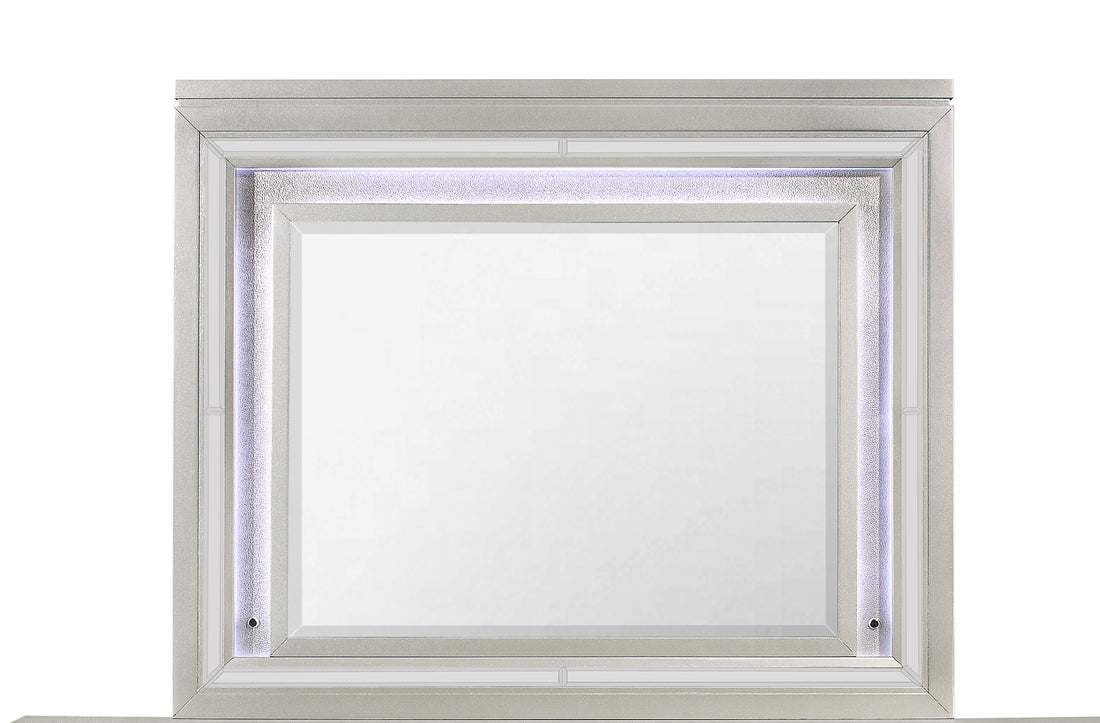 Cross Glam Champagne Mirror With Led Champagne Solid Wood Mdf