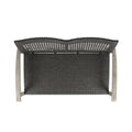 Hampton Wood Wicker Seat Grey Metal & Wood