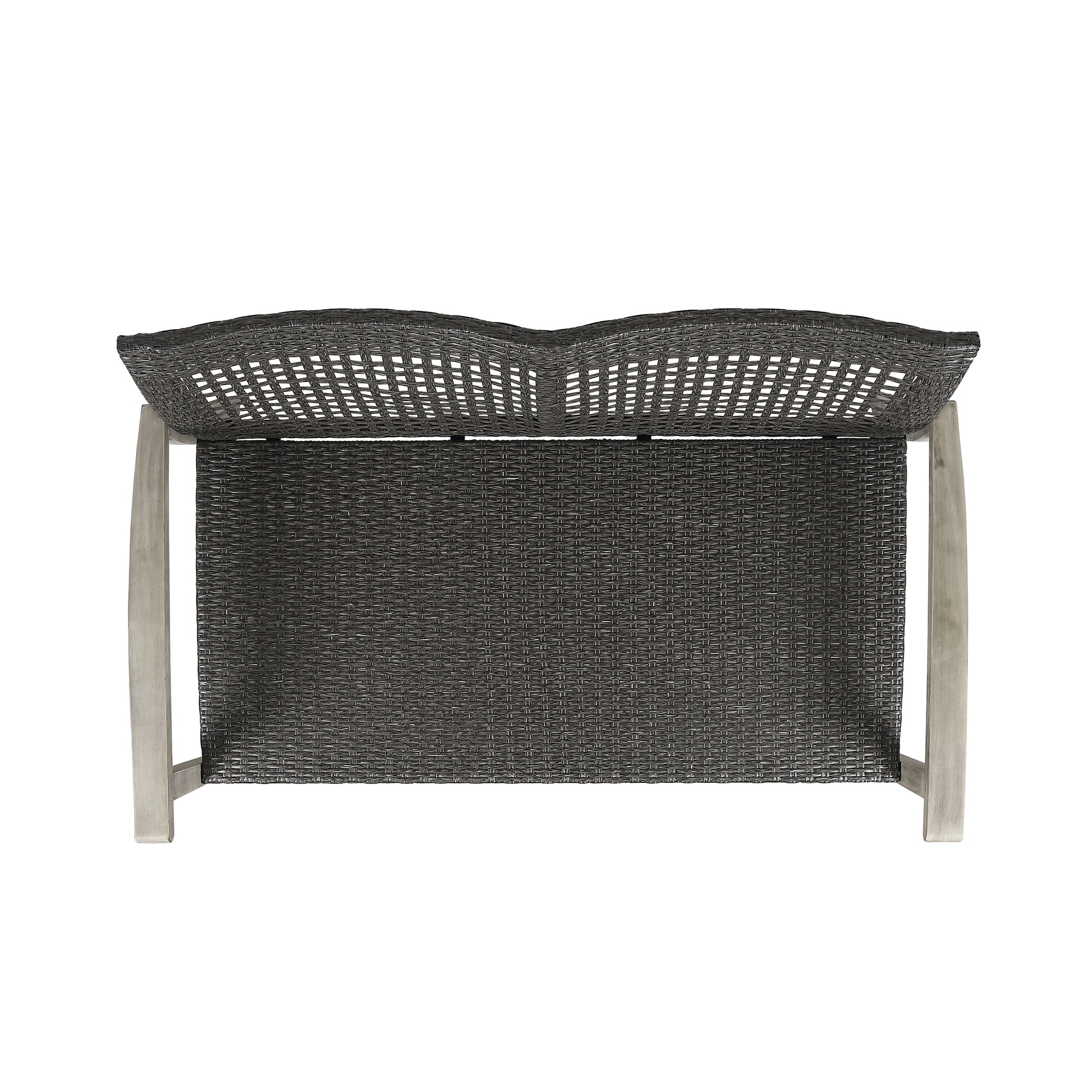 Hampton Wood Wicker Seat Grey Metal & Wood