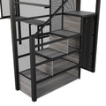 Full Size Metal Loft Bed With Wardrobe, Desk, Storage Shelves, Black Expected Arrival Time: 10.3 Box Spring Not Required Full Black Metal Mdf Metal