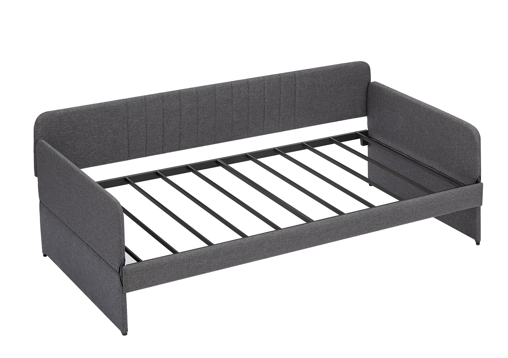 Daybed, Sofa Bed Metal Framed With Trundle Twin Size, Grey, 78.4''L X 41''W X 29.8''H. Twin Grey Iron