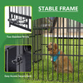 Large Dog Kennel Outdoor Pet Pens Dogs Run Enclosure Animal Hutch Metal Coop Fence With Roof Cover 6.6'L X 3.9'W X 5.9'H Black Iron