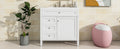 36'' Bathroom Vanity With Top Sink, Modern Bathroom Storage Cabinet With 2 Drawers And A Tip Out Drawer, Single Sink Bathroom Vanity White Bathroom Solid Wood Mdf Ceramic,Solid Wood Mdf