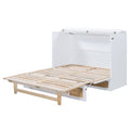 Full Size Murphy Bed With Large Drawers,White Full White Plywood