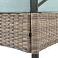Patio Furniture, Outdoor Furniture, Seasonal Pe Wicker Furniture, Four Set Wicker Furniture With Black Metal Table Yes Brown Seats 4 Pe Rattan Iron Waterproof Fabric
