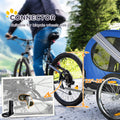 Aosom Dog Bike Trailer Pet Cart Bicycle Wagon Cargo Carrier Attachment For Travel With 3 Entrances Large Wheels For Off Road & Mesh Screen Light Blue White White Steel