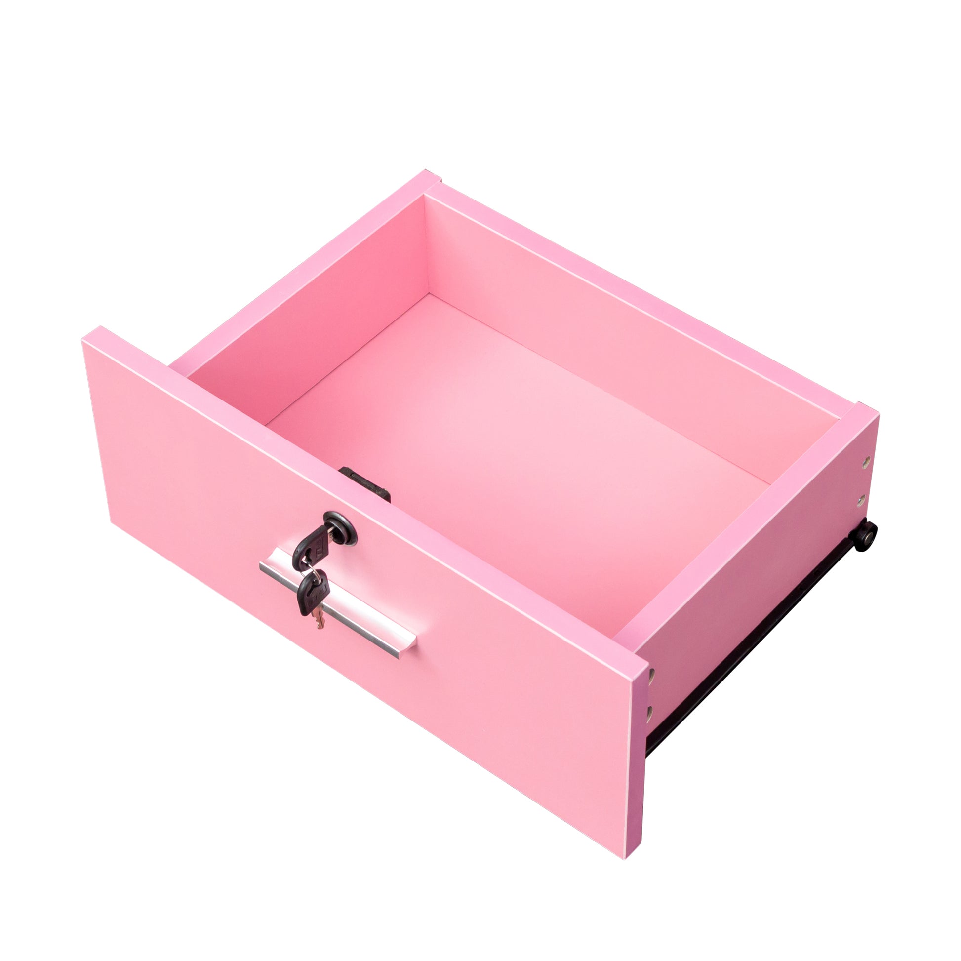 Pink Modern Simple Hair Desk, Multi Layer Storage Space Pink Mdf