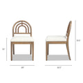 Leon Arched Back Wood & Upholstered Dining Chair, Set Of 2, Ivory White Boucle White Foam Boucle