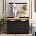 Living Room Sideboard Storage Cabinet,Drawer Cabinet Black Mdf