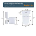 Upflush Toilet For Basement, 600W Macerating Toilet System With Powerful Dual Flush, Elongated 17.25 Ada Comfort, Soft Close Seat, 3 Water Inlets Connect To Sink, Shower, White White Modern Porcelain