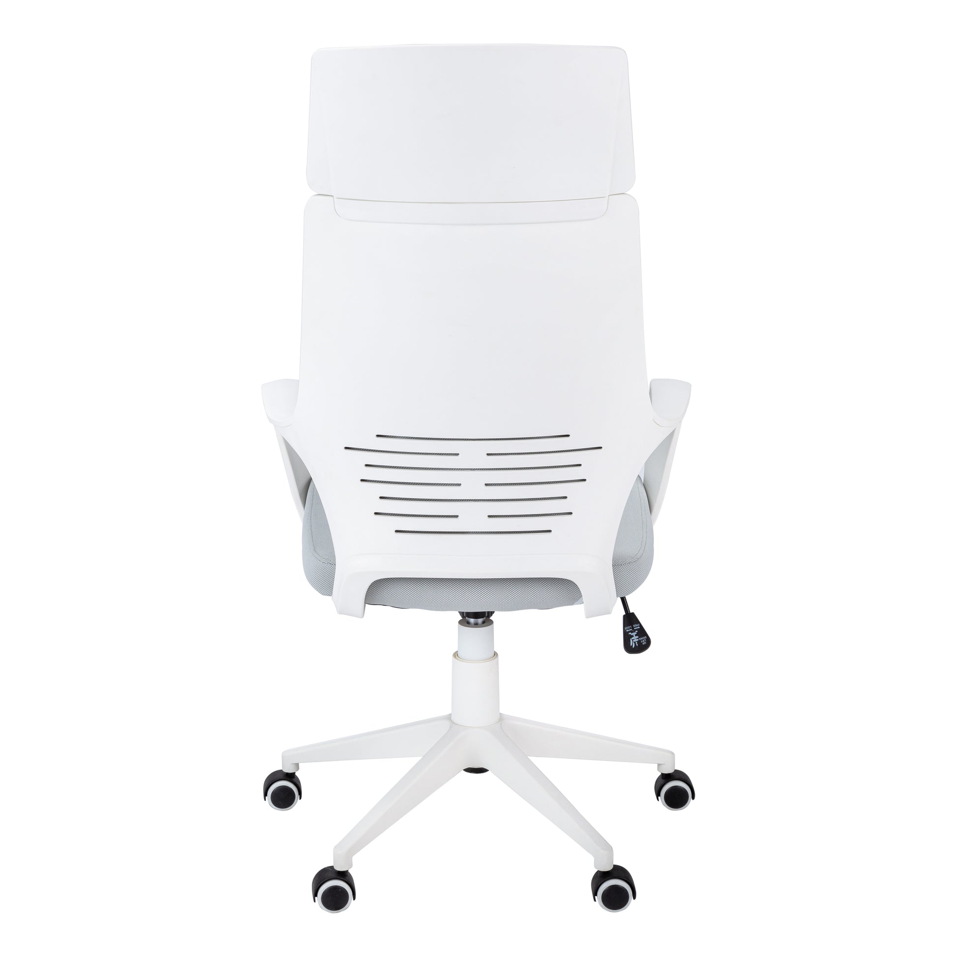 Office Chair, Adjustable Height, Swivel, Ergonomic, Armrests, Computer Desk, Work, Grey Mesh, White Metal, Contemporary, Modern White Foam Polyester