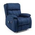 Massage Recliner Navy Blue Fabric