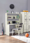 White 1 Door Writing Desk With Hutch White Writting Desk Office Industrial Freestanding Rectangular Hutch Iron