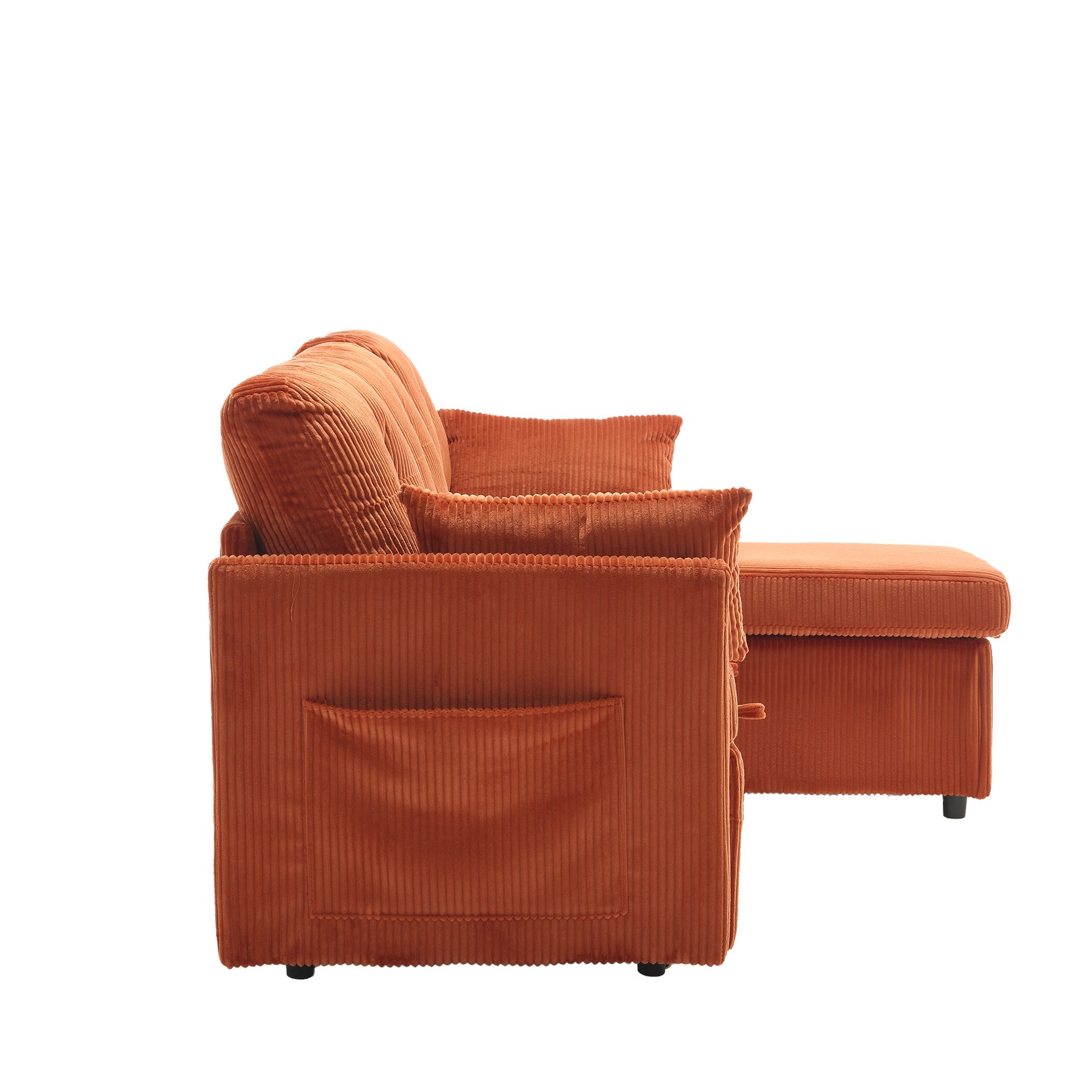 United Modular Sectional Sofa L Shaped Modular Couch With Reversible Chaise Modular Sofa Sectional Couch With Storage Seats Orange Velvet 3 Seat