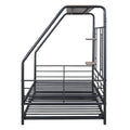 Twin Size Metal House Bed With Trundle, Black Twin Black Metal