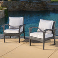 Honolulu Grey Club Chair 2 Grey Silver Pe Rattan Iron Waterproof Fabric