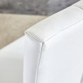 2 Piece Dining Chair Set, Modern Style Kitchen Soft Cushion High Backrest, With Embedded Buttons, Metal Leg Office Chair, Suitable For Restaurants, Offices, And Restaurants. White Pu