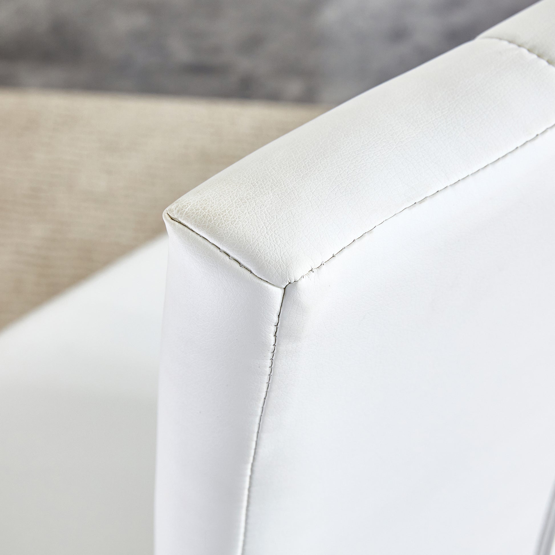 2 Piece Dining Chair Set, Modern Style Kitchen Soft Cushion High Backrest, With Embedded Buttons, Metal Leg Office Chair, Suitable For Restaurants, Offices, And Restaurants. White Pu