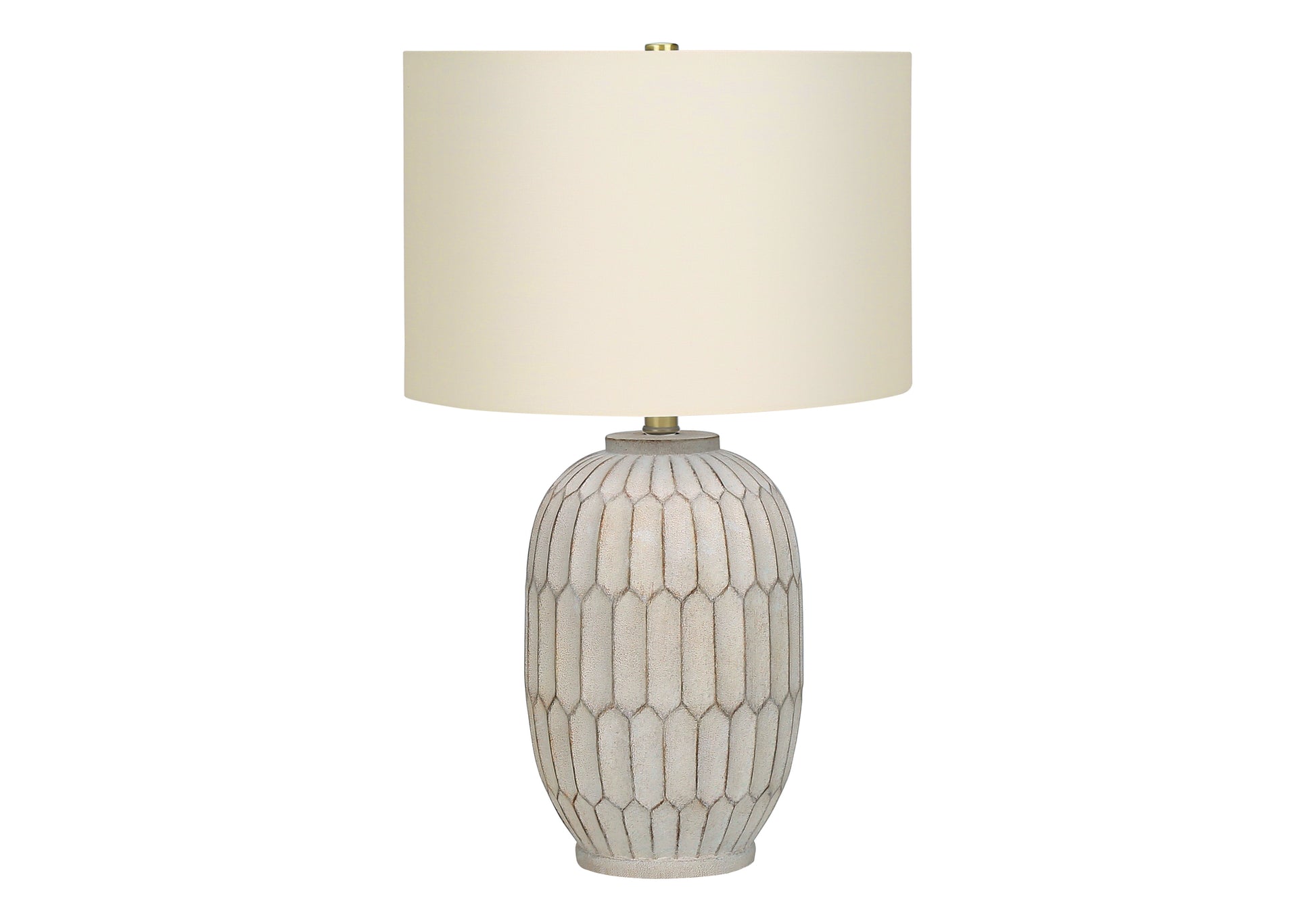 Lighting, 24"H, Table Lamp, Cream Resin, Ivory Cream Shade, Transitional Cream Polyresin