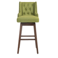 Coolmore Bar Stools Set Of 2 Counter Height Chairs With Footrest For Kitchen, Dining Room And 360 Degree Solid Wood Legs Swivel Bar Stools Set Of 2 Olive Linen Olive Foam Linen