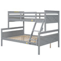 Twin Over Full Bunk Bed With Ladder, Safety Guardrail, Perfect For Bedroom, Gray Box Spring Not Required Twin Gray Wood Bedroom Bunk Pine