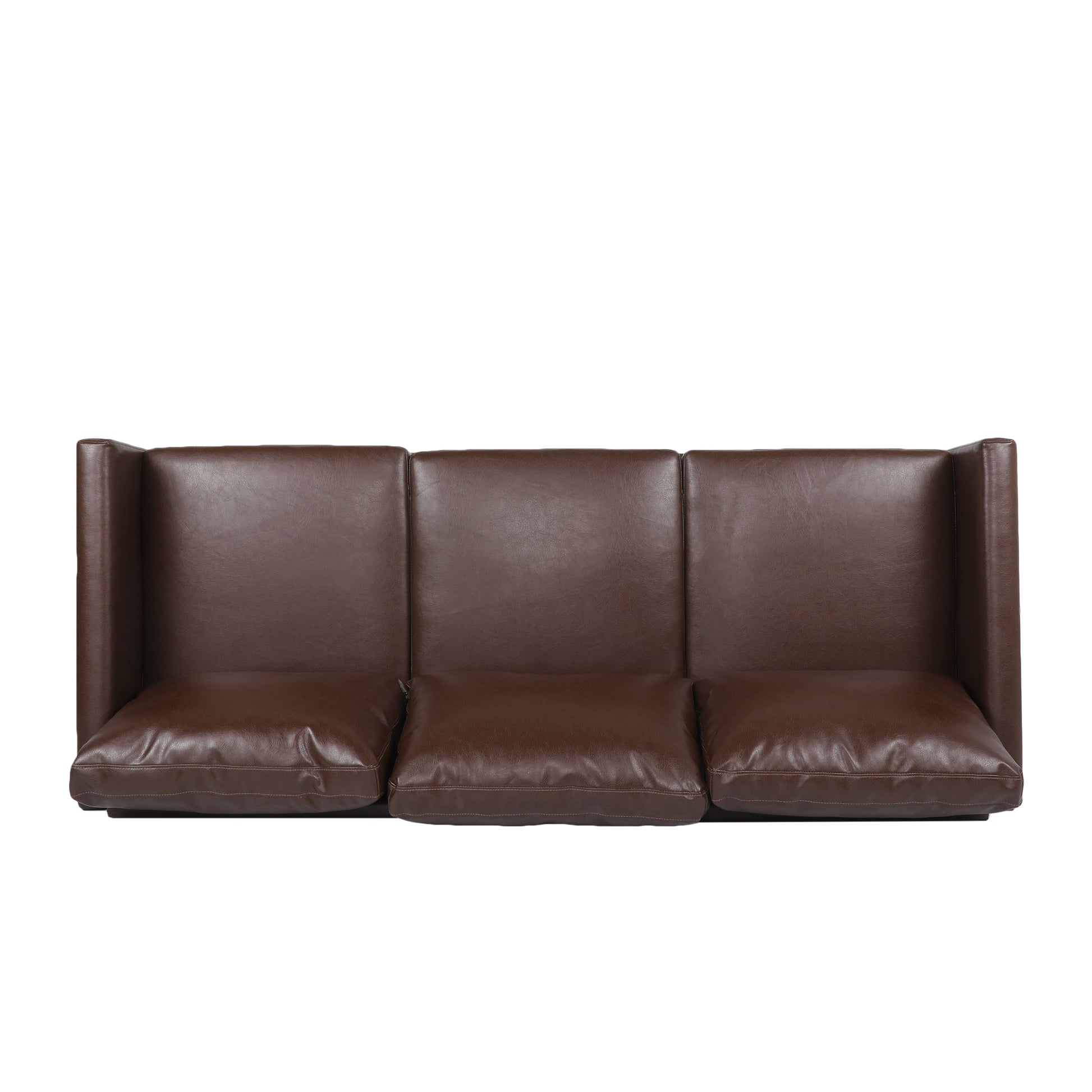 3 Seater Sofa Dark Brown Pu 3 Seat