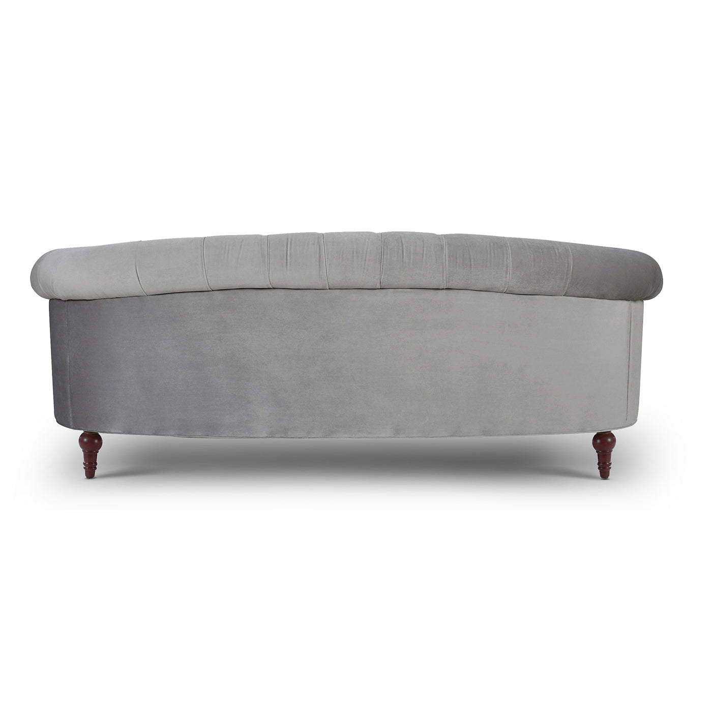 La Rosa Victorian Chesterfield Tufted Sofa, Opal Grey Velvet Gray Foam Velvet 3 Seat