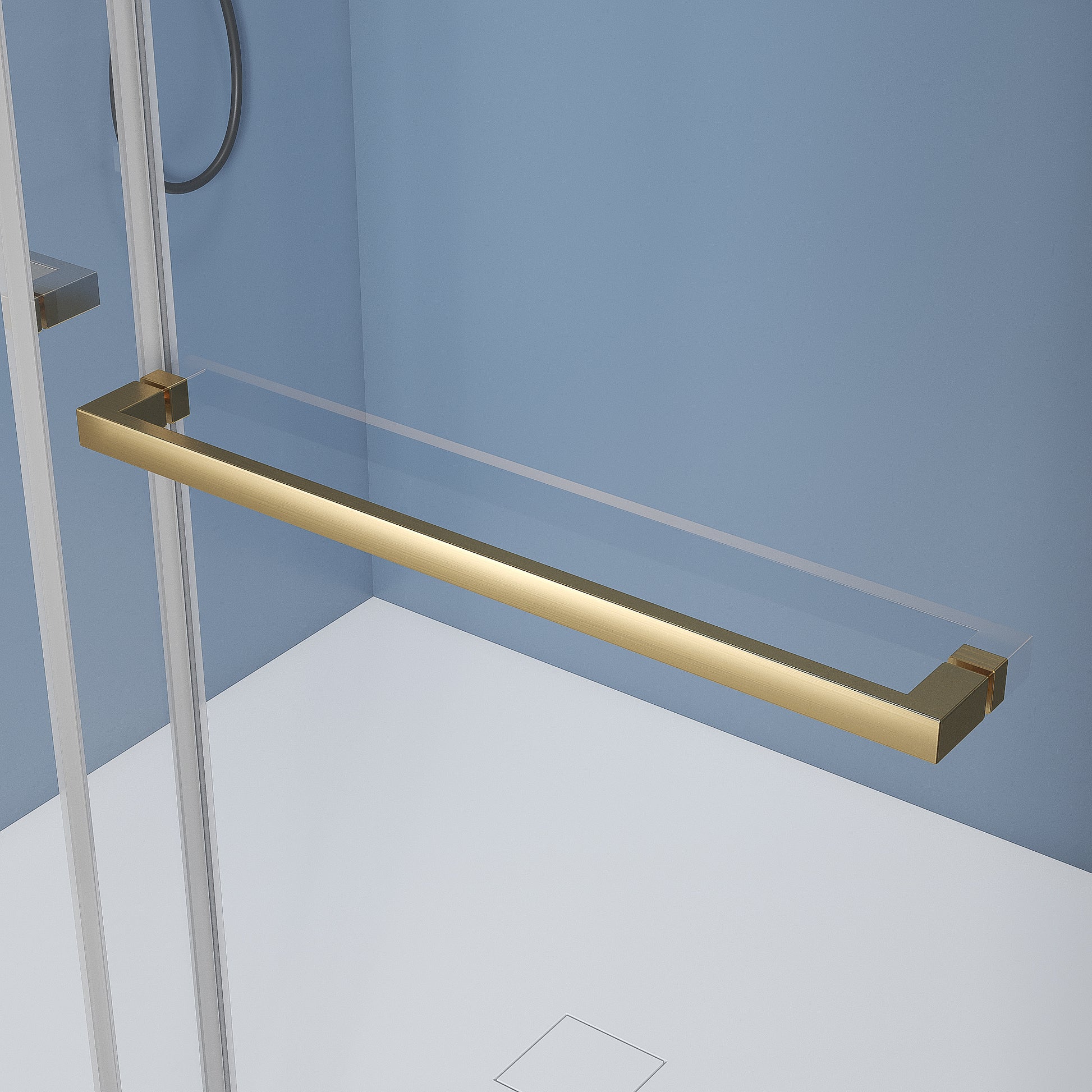 56" 60" Width 76" Height Double Sliding Framless Soft Close Shower Door With 3 8 Inches 10Mm Tempered Safety Glass, Brushed Gold Finish Brushed Gold Bathroom Luxury,Modern Glass Aluminium,Stainless