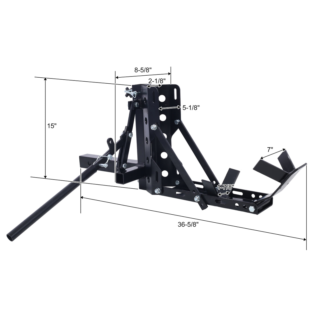 800Lbs Motorcycle Trailer Hitch Scooter Hauler Mount Rack 2" Motorcycle Tow Carrier Receiver Heavy Duty Steel Black Steel