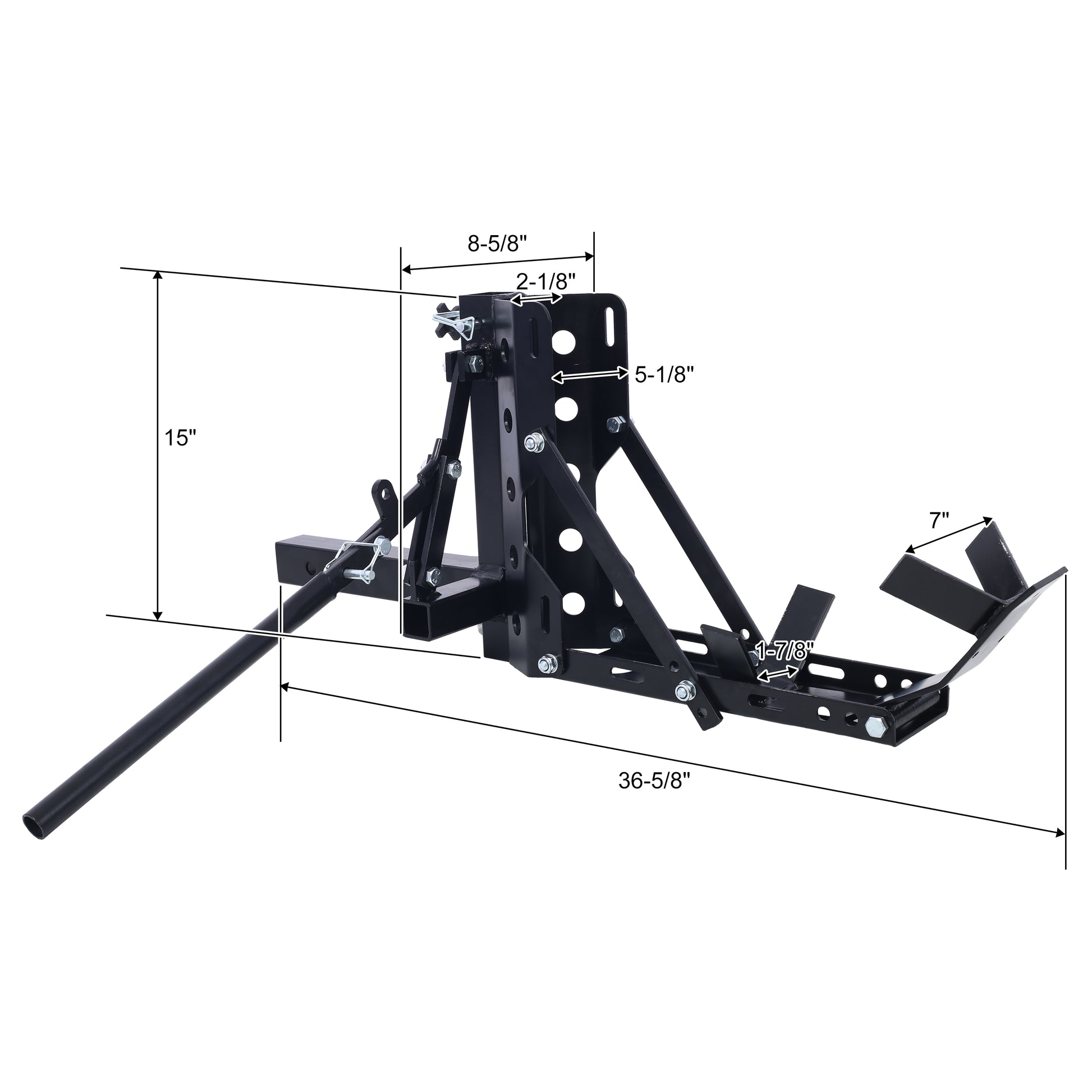 800Lbs Motorcycle Trailer Hitch Scooter Hauler Mount Rack 2" Motorcycle Tow Carrier Receiver Heavy Duty Steel Black Steel