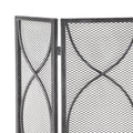 Fire Screen Black Silver Iron